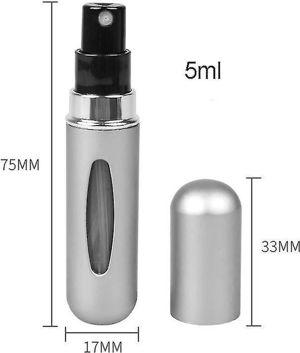 Fuzi Tools - Parfum Verstuiver - 5ML - Matt Grijs - Hervulbaar - Reisflesje - Mini Parfum Flesje - Afbeelding 4