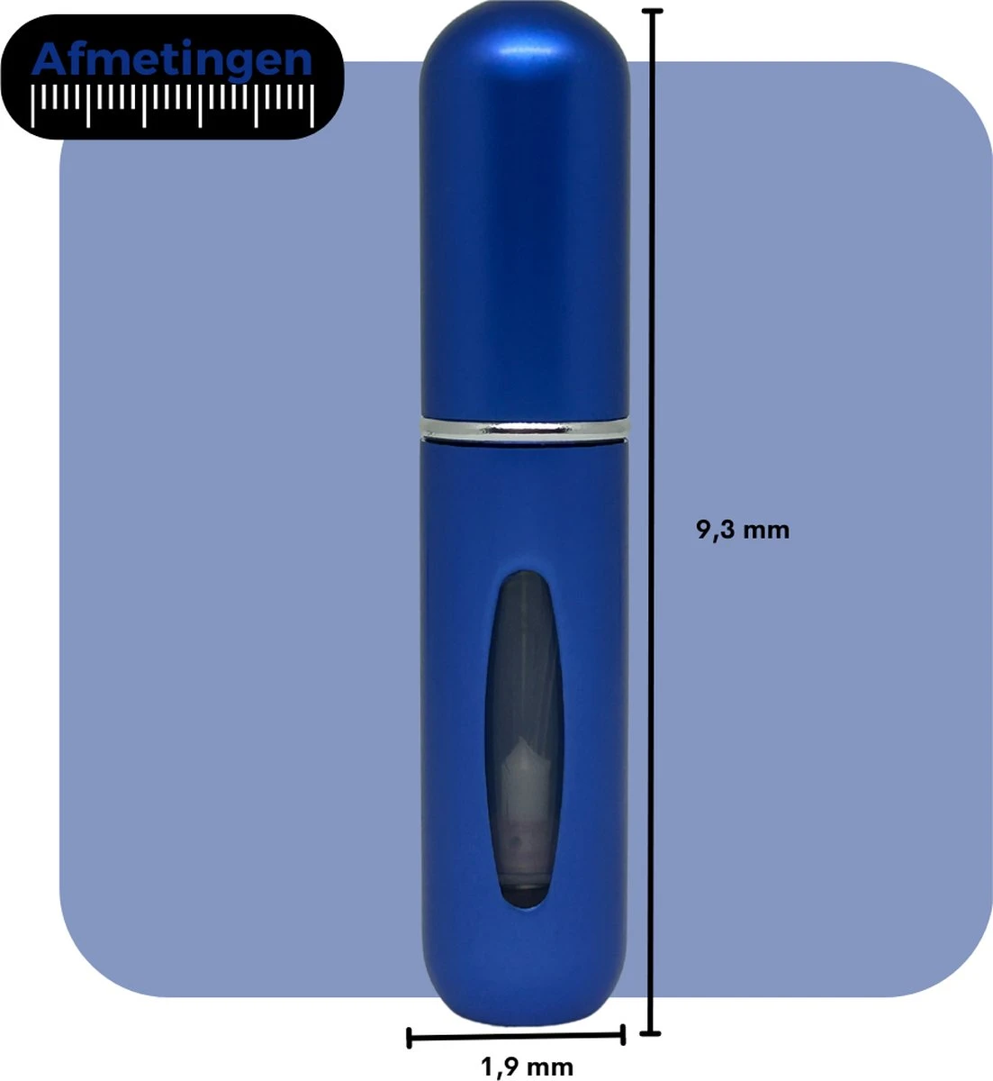 Cetins - Parfum Verstuiver Navulbaar - Mini Parfum Flesje - Reisflesje – Matt Blauw - Afbeelding 2