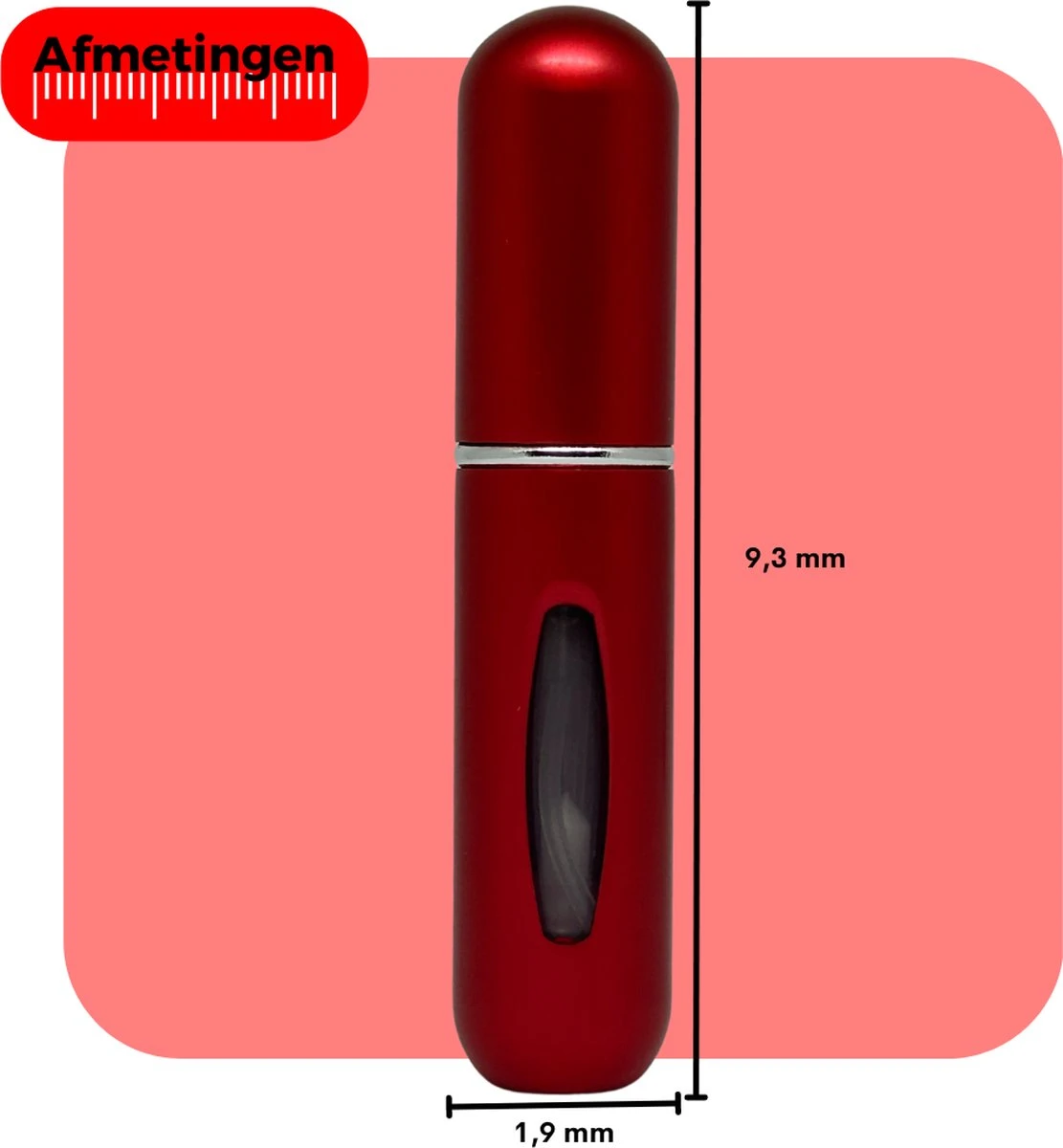 Cetins - Parfum Verstuiver Navulbaar - Mini Parfum Flesje - Reisflesje – Matt Rood - Afbeelding 2