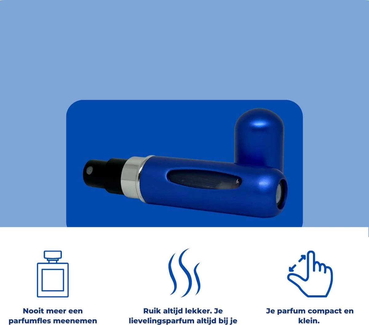Cetins - Parfum Verstuiver Navulbaar - Mini Parfum Flesje - Reisflesje – Matt Blauw - Afbeelding 6
