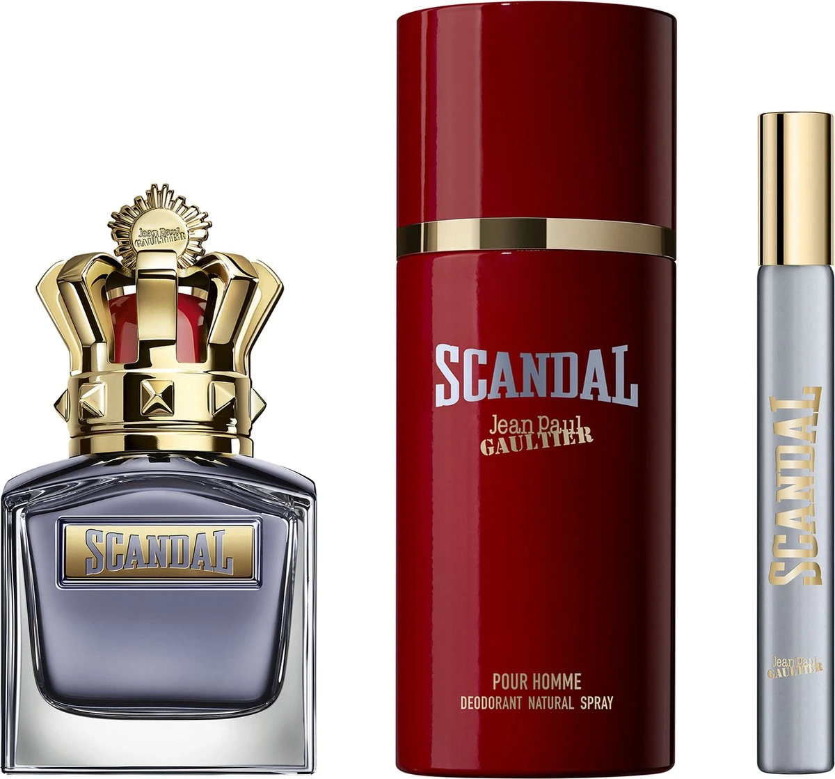 Jean Paul Gaultier Scandal Pour Homme Giftset - 50 Ml Eau De Toilette Spray + 10 Ml Eau De Toilette Tasspray + 150 Ml Deospray - Cadeauset Voor Heren - Afbeelding 2