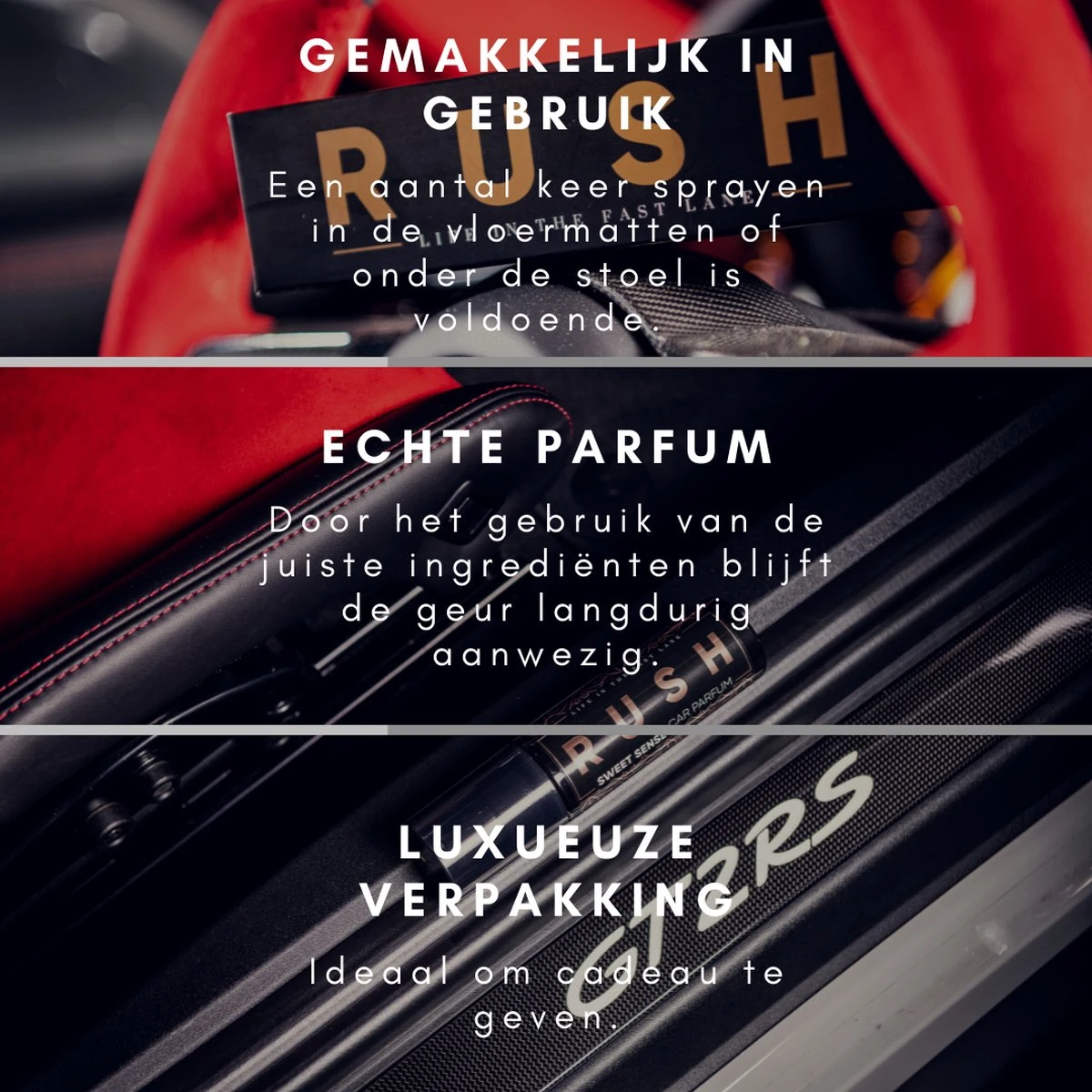 RUSH Autoparfum Sweet Sense - Auto Geurverfrisser - Parfum Voor Dames En Heren - Afbeelding 3