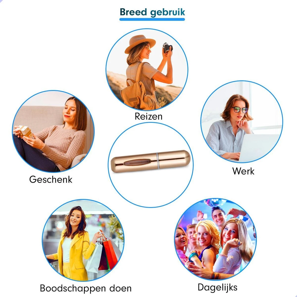 Merkloos Parfum Spray - Navulbare Parfum Verstuiver - Navulling Voor Parfum - Parfumverstuiver - Goudkleurig - Afbeelding 10