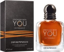 Giorgio Armani Stronger With You Intensely 100 Ml - Eau De Parfum - Herenparfum - Top Geuren Voor Heren - Perfecte Cadeau Voor Heren - Een Gedurfde, Amber Herengeur Van Emporio Armani - Cadeautip Verjaardag, Een Bedankje, Pasen, Vaderdag