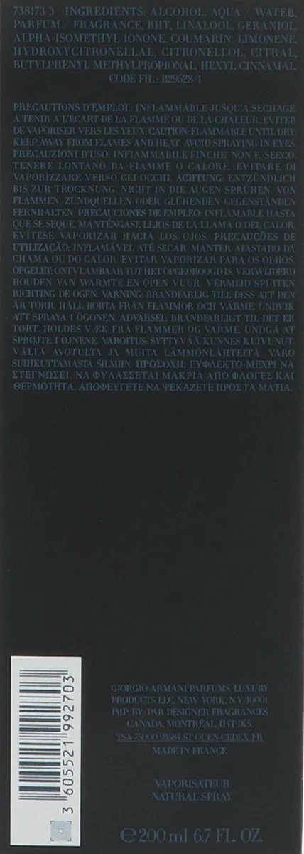 Giorgio Armani Code - 200ml - Eau De Toilette - Herenparfum - Afbeelding 3